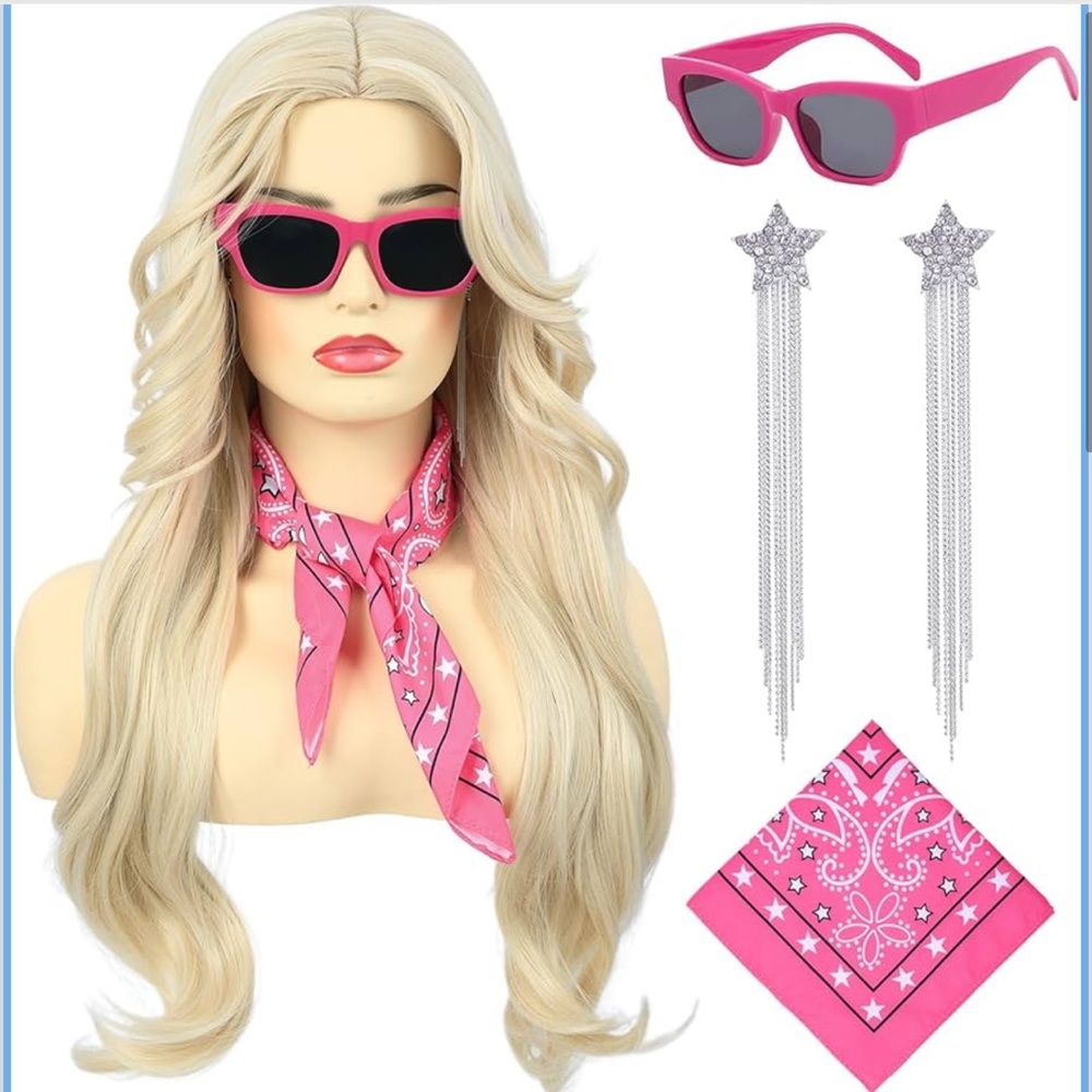 Barbie pink Cowgirl Accesories ( No Glasses)